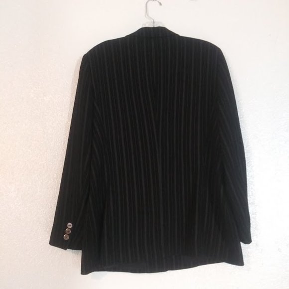 Liz Claiborne collection women's size 12 petite black and white striped blazer - Picture 6 of 15